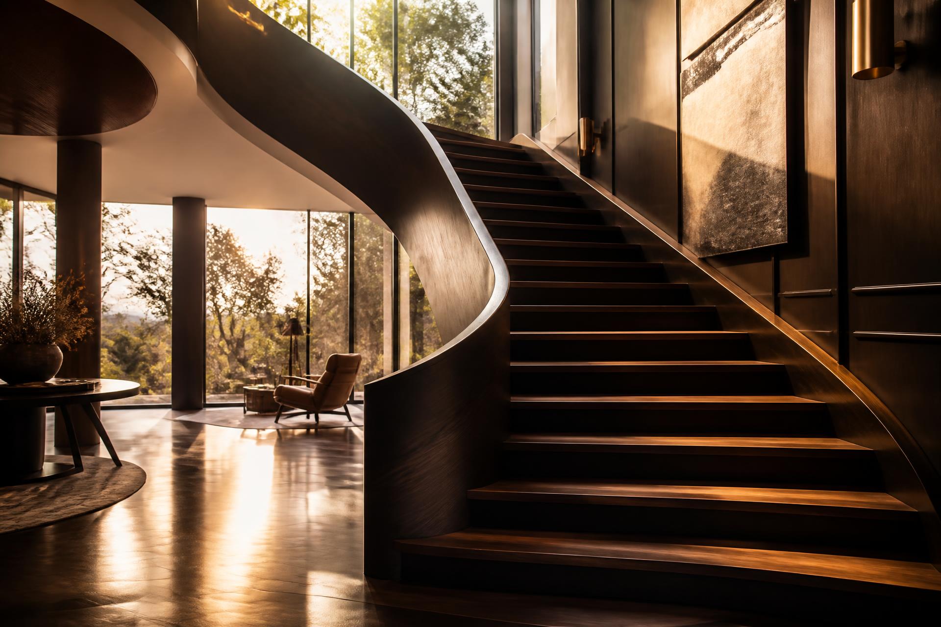 Drewniane schody premium w eleganckim wnętrzu